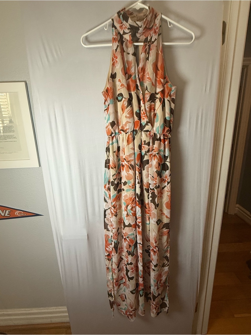 En Focus Studio Floral Halter Maxi Dress Size 8 - Picture 2 of 4